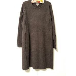 J Jill Merino Wool Cashmere Blend Sweater Dress  – Walnut Brown – Small